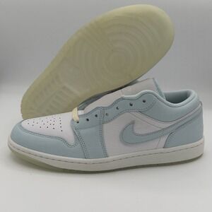 Size 10.5 Nike Air Jordan 1 Low SE Shoes Glacier Blue Sea Glass Men's No Lid New